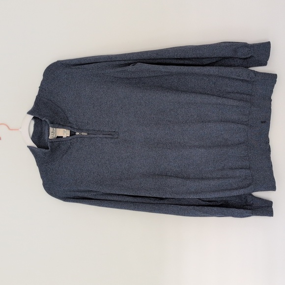 L.L. Bean Gray Blue Cotton Cashmere Pullover High Neck Sweater Size Large - Picture 1 of 6